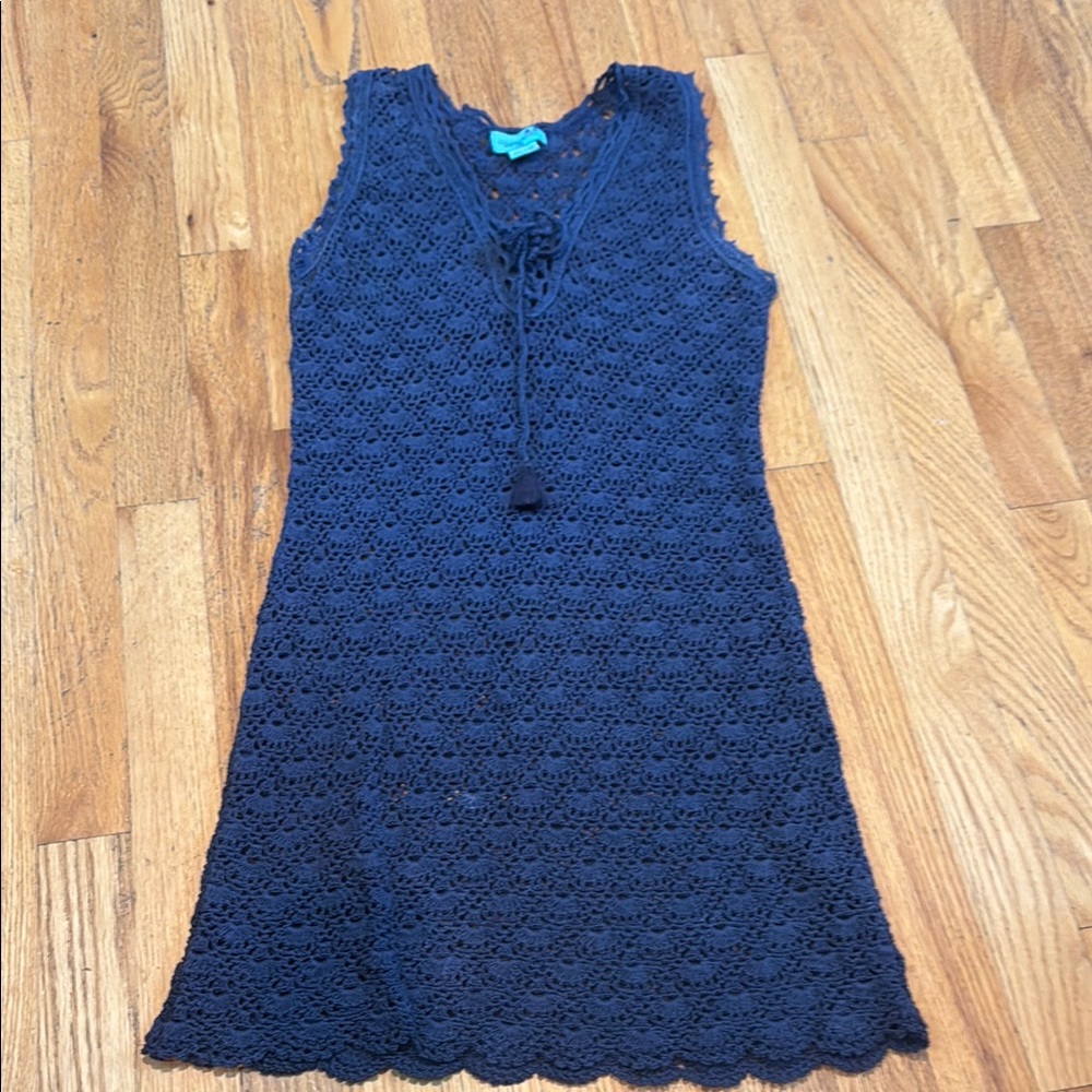 Letarte Elegant Navy Crochet Dress Size XS